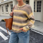 Casual Color-block Knit Sweater For Women