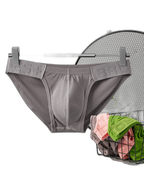 2 Pack Men's Solid Color Low Rise Sweat-Absorbent Large U-Shaped Small Pocket Briefs
