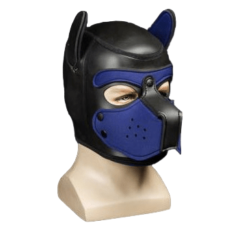 Mr S Leather NEOPRENE Puppy Hood | Black & Navy Blue