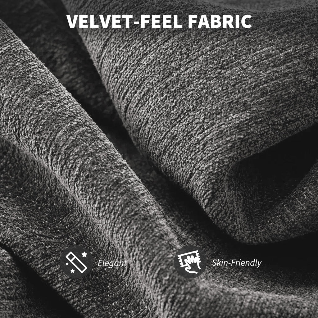 HOMCOM Velvet-Feel Office Chair - Grey