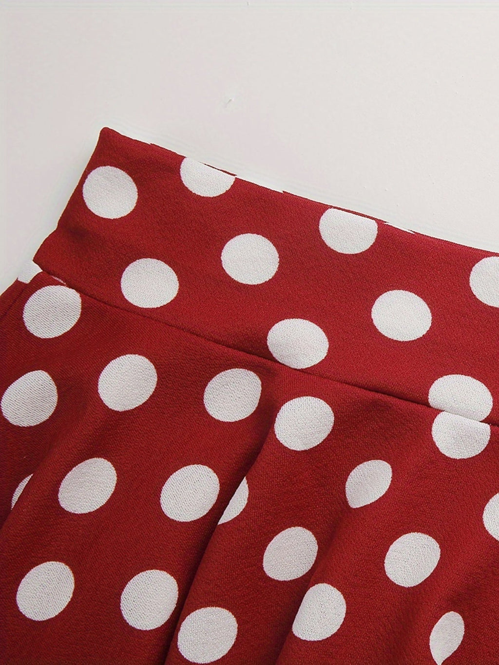 Kpop Polka Dot Print Skater Skirts, Casual Ruffle A Line Versatile Mini Skirts, Women's Clothing