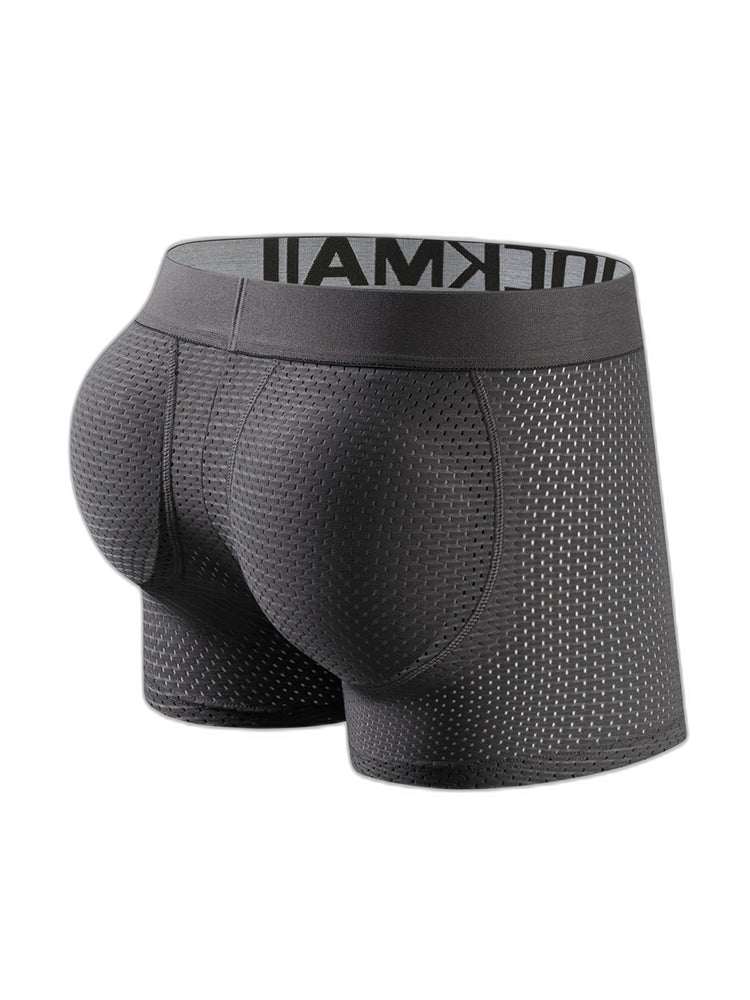Sponge Cushion Mesh Buttock Boxer Briefs