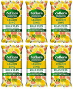 6 x Zoflora Antibacterial Wipes Lemon Zing  - 70 PACK