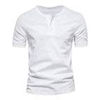 Mens Casual Crew-Neck Short-Sleeve Solid-Color T-Shirt