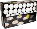 Spaas Tealights Box x200, White. New but scruffy packaging.