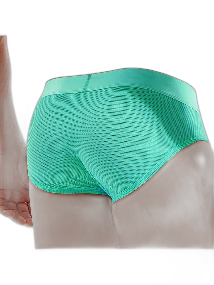 Men's Solid Color Mesh Breathable Sports Fitness Briefs