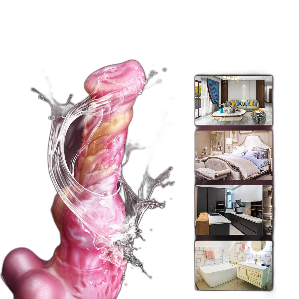 Crimson Dragon - 8.2 Inch Vibration & Thrusting  Dragon Dildo - Knot Dildo