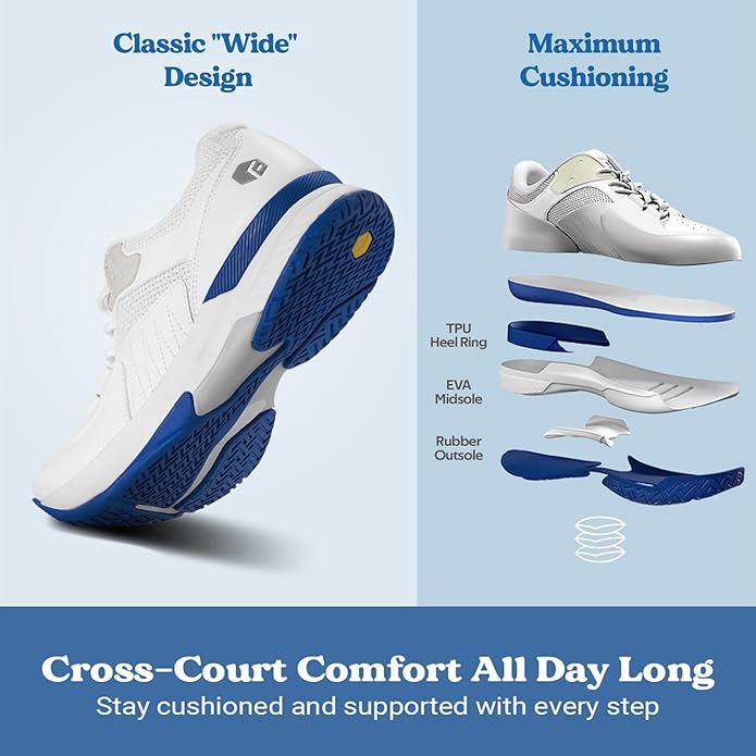 UK 7 FitVille Extra Wide Men’s Non-Slip Sports Trainers – EU 40