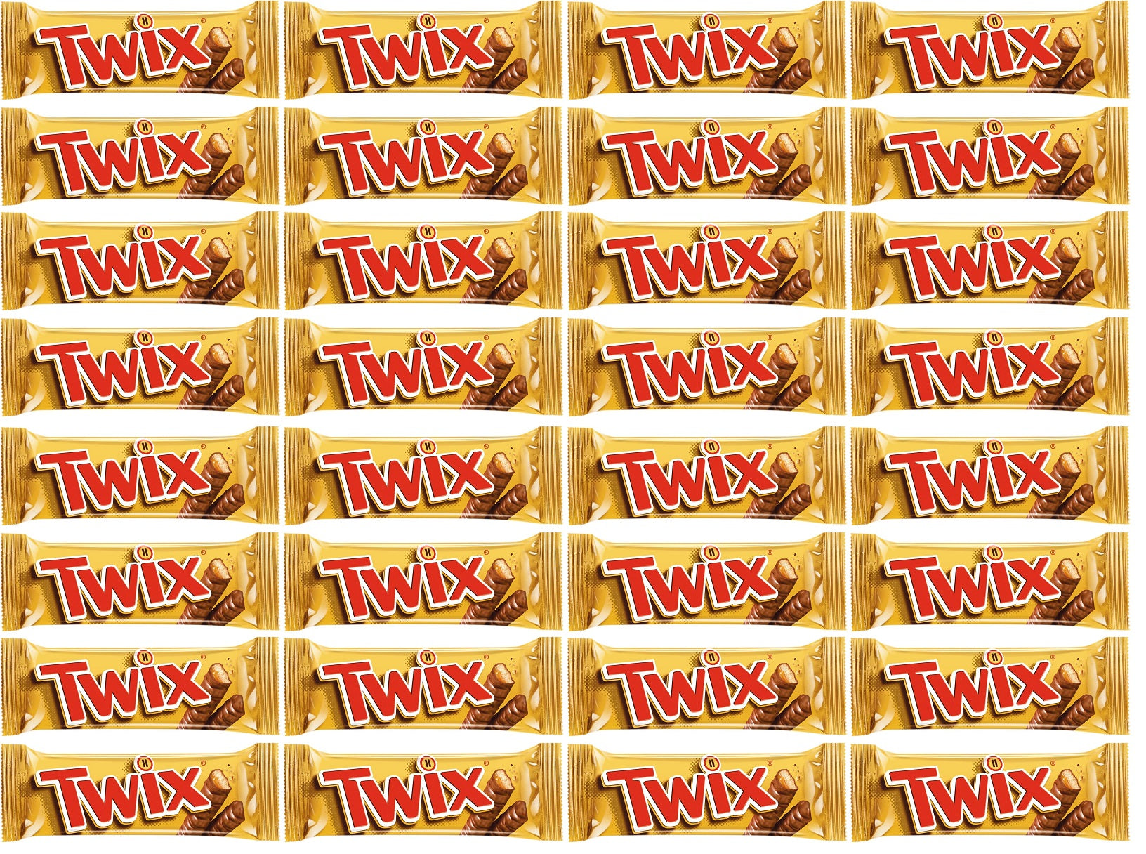 32 x Twix Chocolate Biscuit Twin Bars  - 50GM