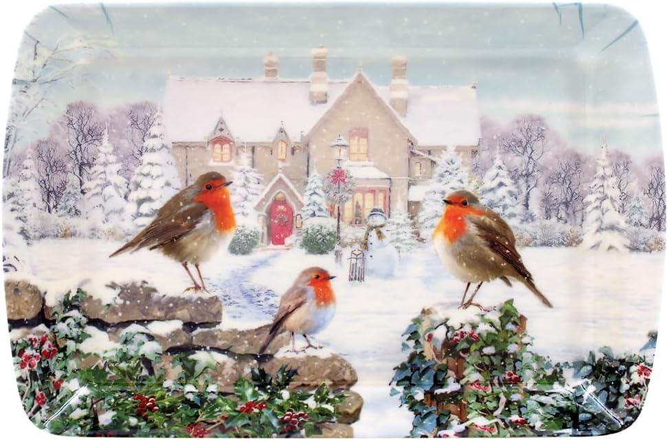 Lesser & Pavey Macneil Christmas Robins Serving Tray  lp53732