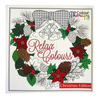 Colouring Therapy, Christmas Premium Adult Colouring Book - 60 Designs to Colour - Size 210mm x 210mm