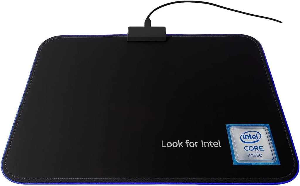 LED Gaming Mouse Pad Blue Led Light-Up Anti Slip 36.5X25.5cm for PC and Laptop