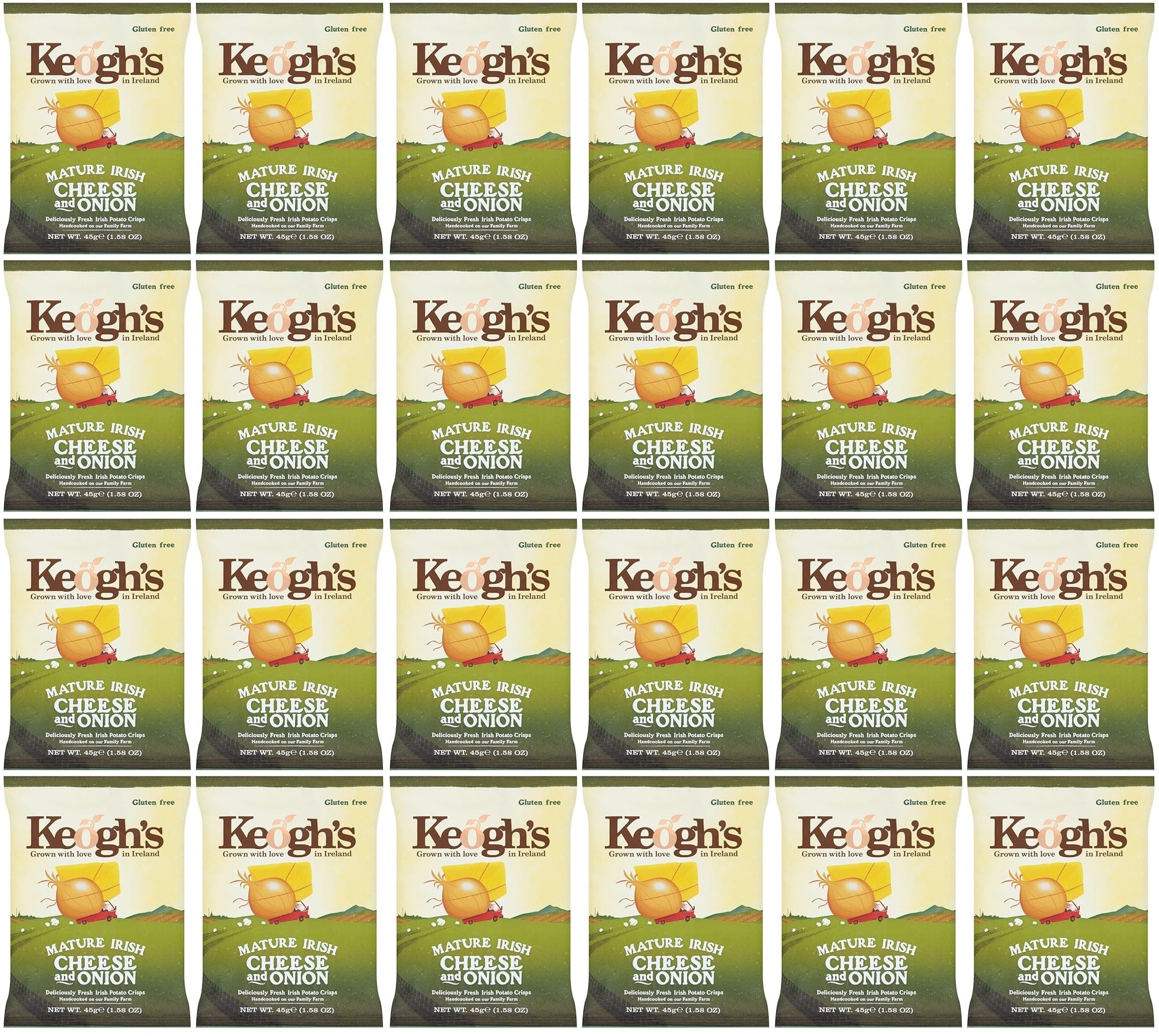 24 x Keogh's Mature Irish Cheese And Onion 45G