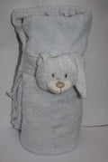 Pale Bue Teddy With Night Cap Huggable Baby Blanket Combo : - Set includes Plush Animal and Plush Animal Blanket