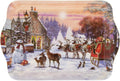 Leonardo Magic of Christmas Snow Scene Snowman Santa & Sleigh Woodland Animals Tray  large