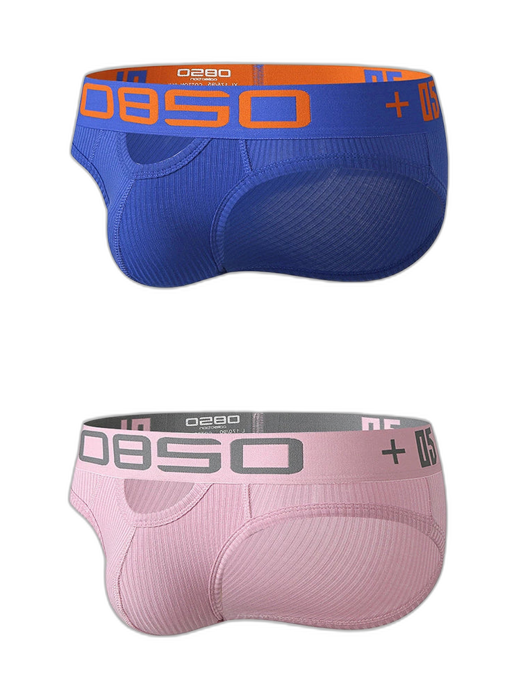 2 Pack Men's Hips Lifting Cotton Low-rise Briefs