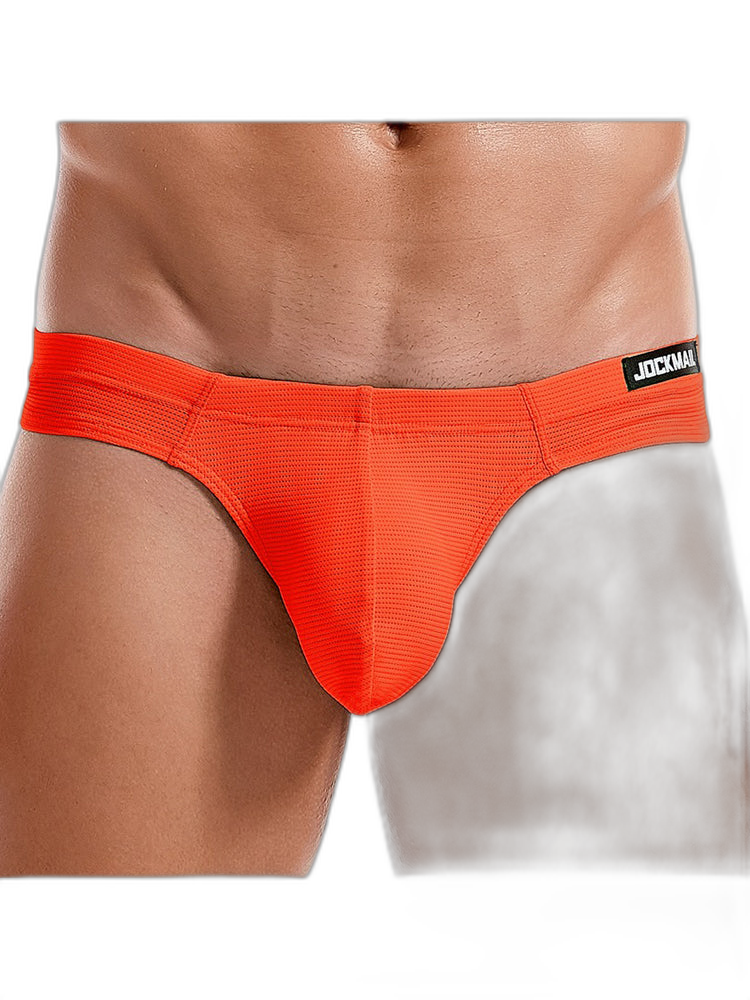 Men's Simple Breathable Mesh Pouch Thong & Strings