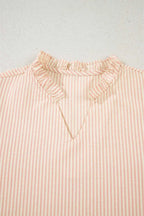 Striped Bow Cuff Pearl Embellished Blouse Women UK