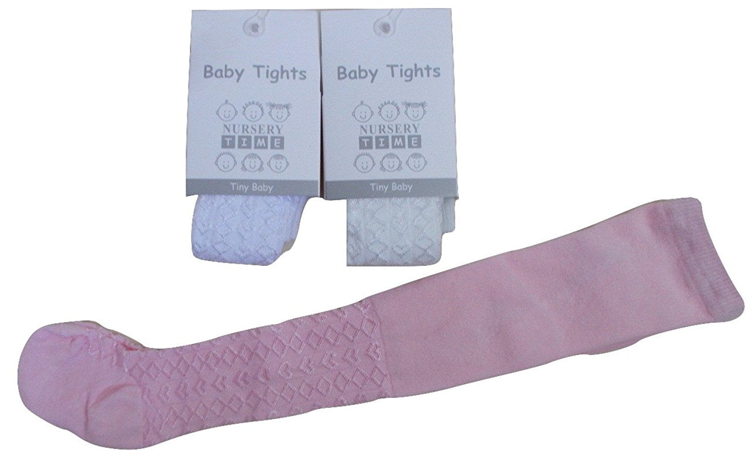 Tiny Baby Girls Tights, Small Baby, Premature Baby, Pink, White, Ivory