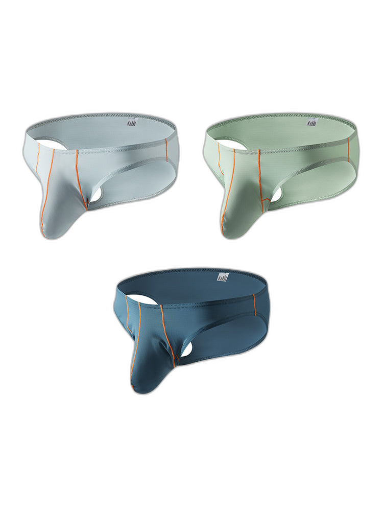 3 Pack Men's U-Pouch Ice Silk Briefs