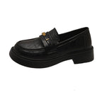 All-match Metal Commuter Soft Bottom Soft Surface Small Leather Shoes