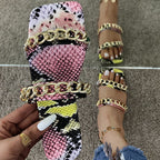 Women's Sandals New Serpentine Flower Flat Bottom