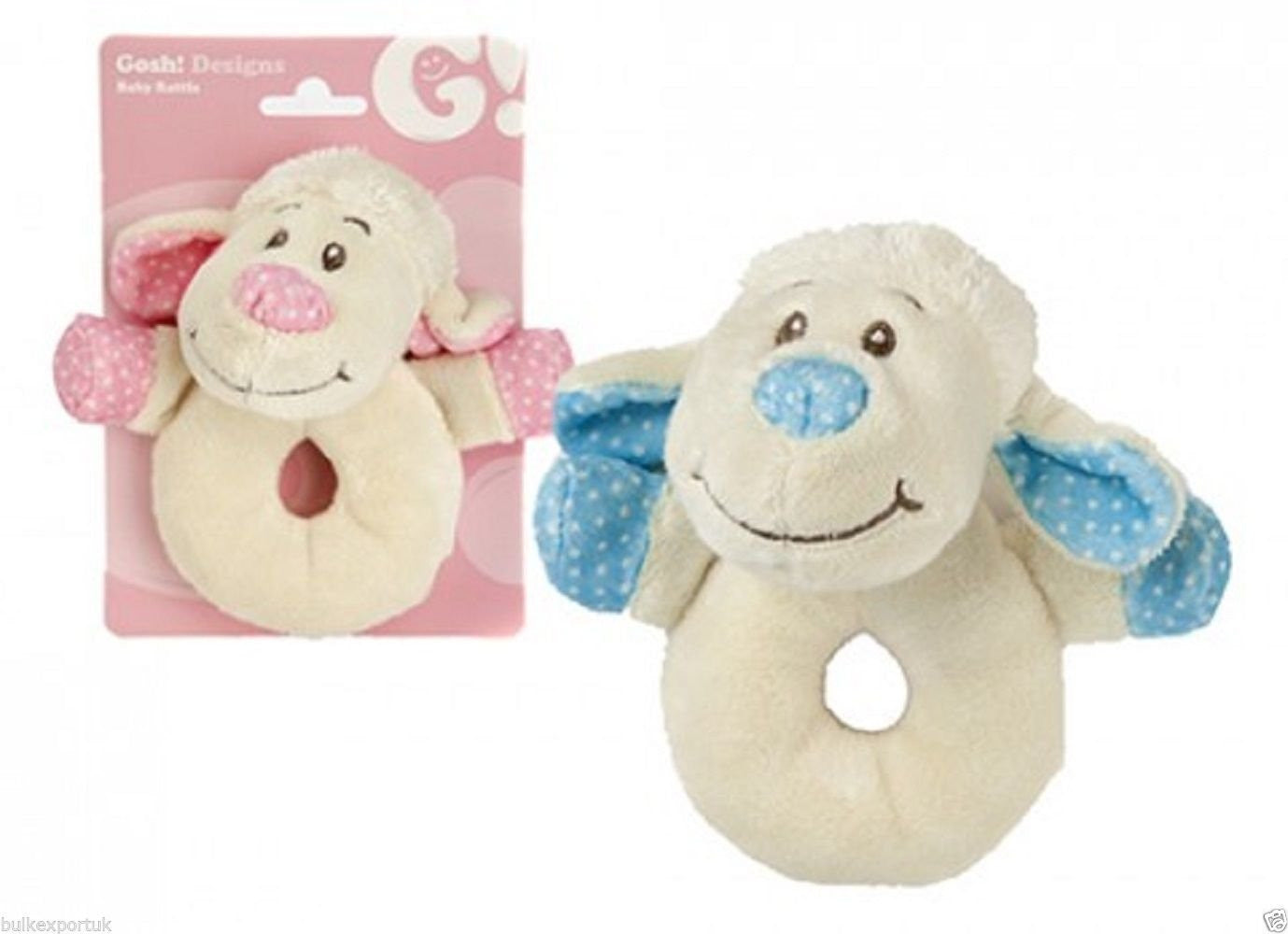 sheep baby rattle blue or pink one supplied please message colour choice