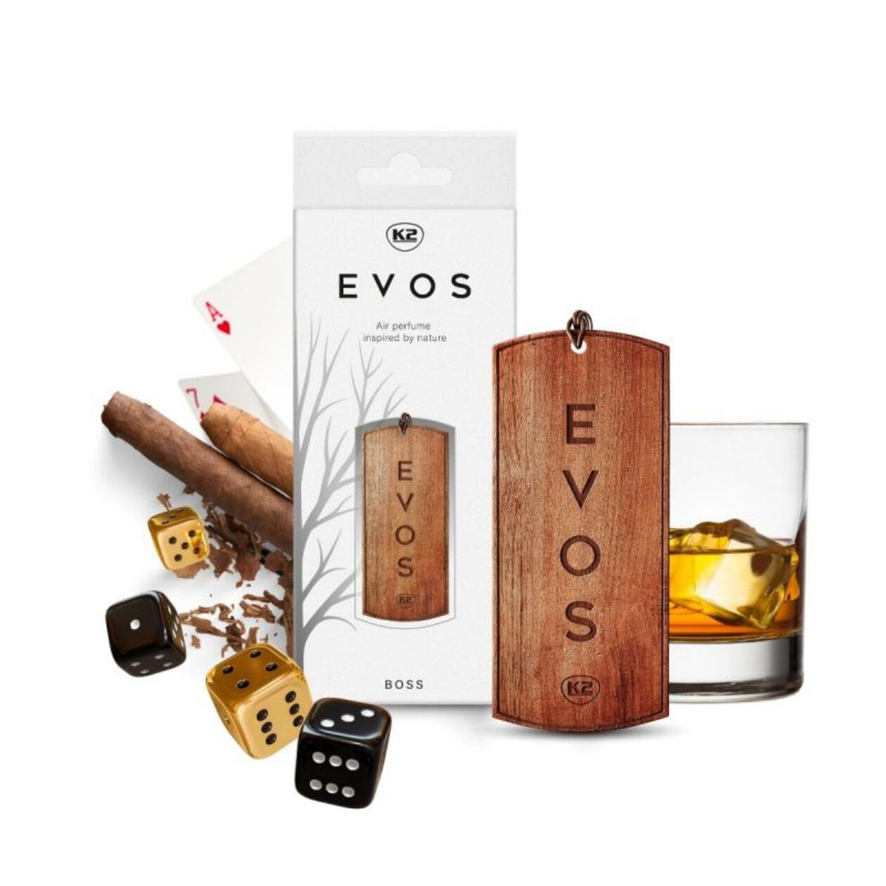 K2 EVOS BOSS Car Air Freshener Bundle - Wooden Hanger & Perfume Set