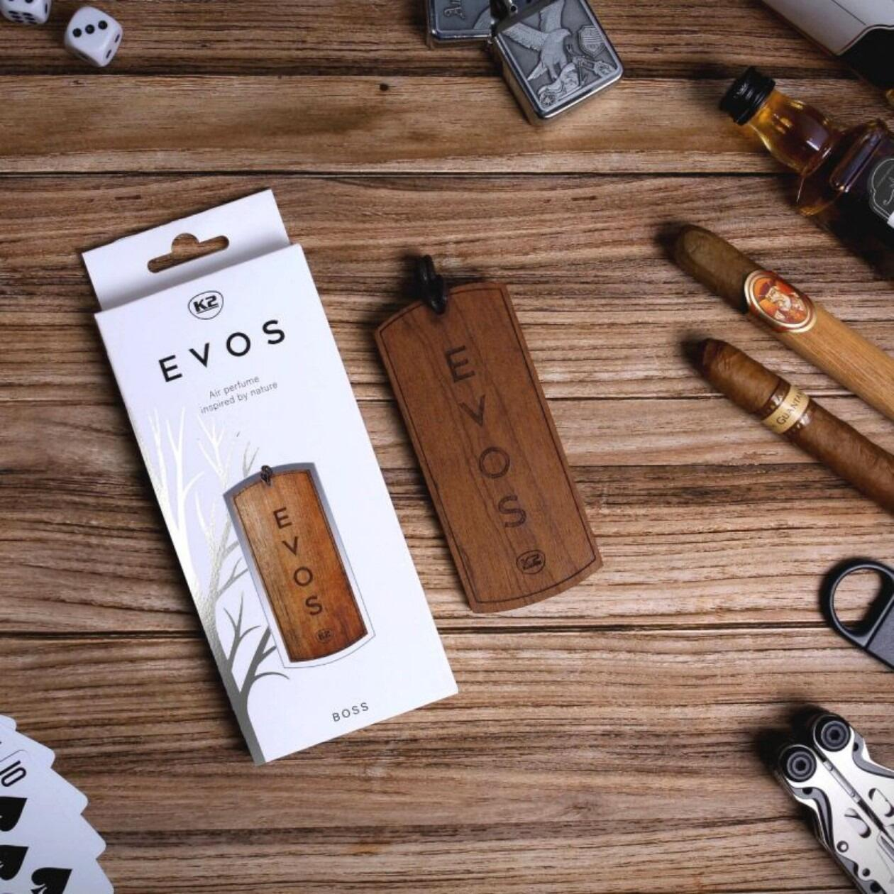 K2 EVOS BOSS Car Air Freshener Bundle - Wooden Hanger & Perfume Set