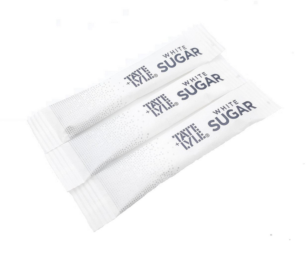 Tate & Lyle Sugar Individual Sticks Sachets White and Brown Demerara Granulated