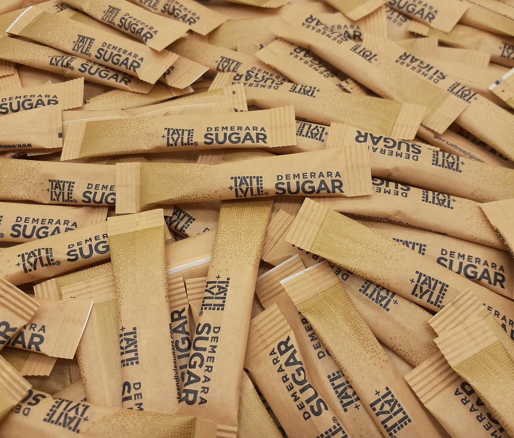 Tate & Lyle Sugar Individual Sticks Sachets White and Brown Demerara Granulated