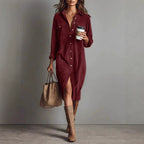 The Chic Edit – Women’s Button-Down Collar Casual Dress