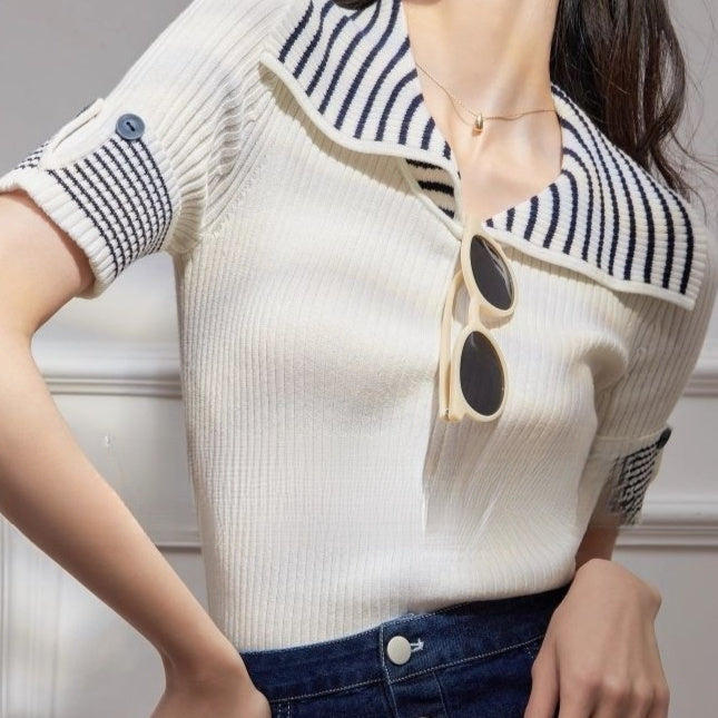Stylish Light-luxury Niche Statement Womens Top With A Collar