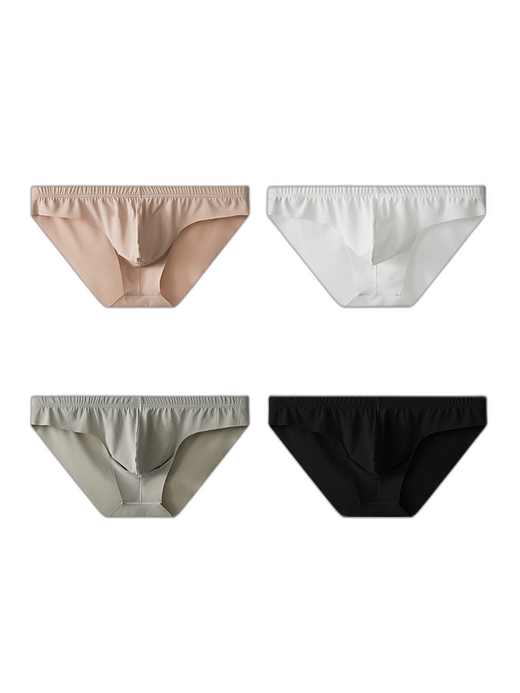 4 Pack Men's Ice Silk Lightweight Breathable Minimalist Briefs
