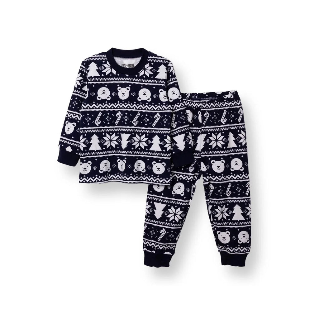 HelloBaby Boys Long Sleeve Pyjamas Set Christmas Crew Neck Long Leg Long Sleeve - Navy Blue
