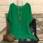 Women's Casual Loose-fitting Fashionable Solid-color Crew-neck Top