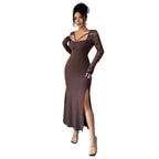Women's Solid-Color Elegant And Sexy Lace Bodycon Dress