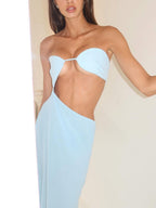 Sexy Cutout Tube Top Maxi Dress