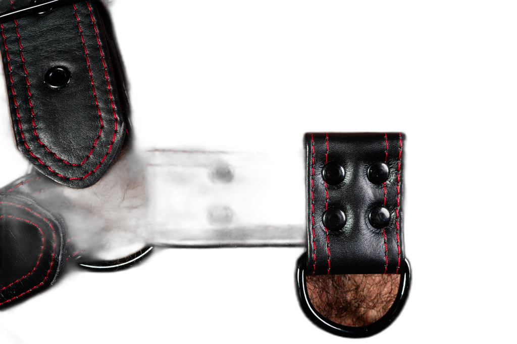 ruff GEAR RAW  Leather Bulldog Harness Black Red