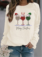 Women's Christmas Printed Crew-Neck Sweater
