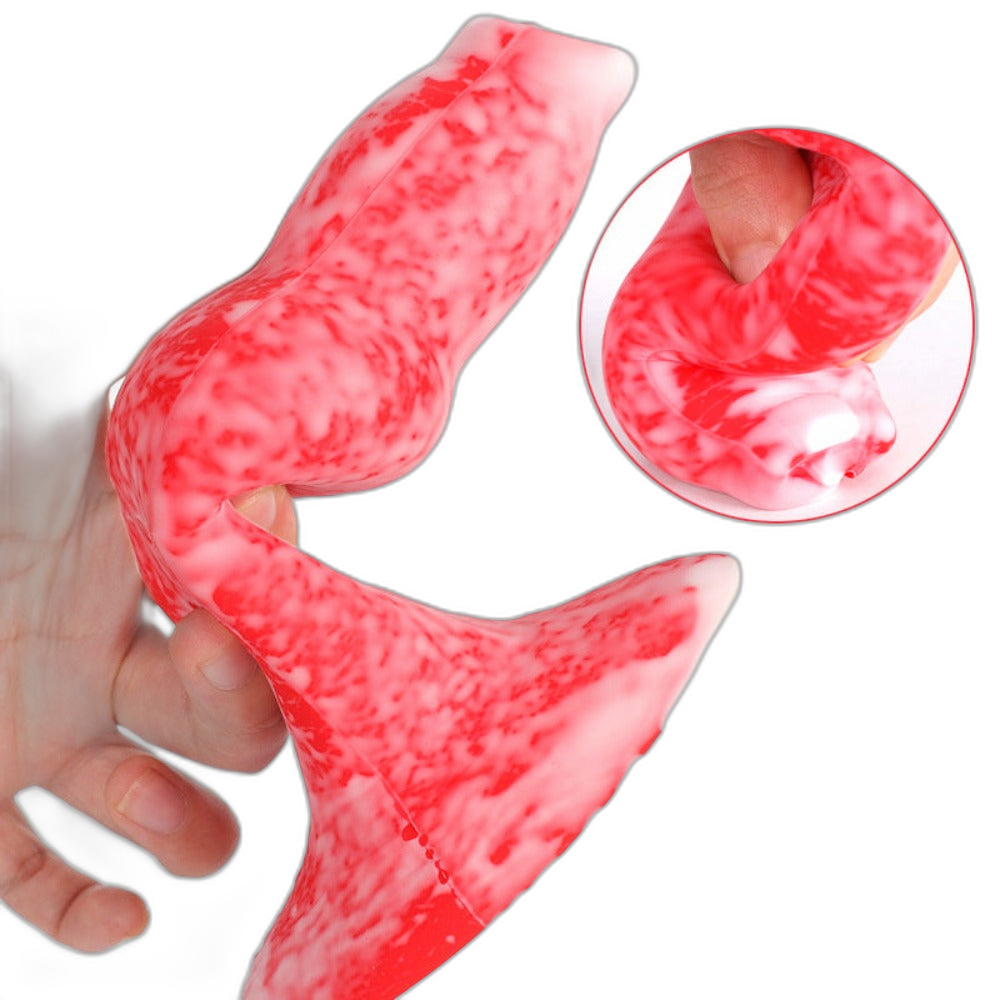 Shooter - 6-7 Inch Penis Sleeve With Harness - Knotted Cock Extender