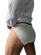2 Pack Men's U-Shaped Pouch Low-Rise Metal-Clasp Thin Briefs