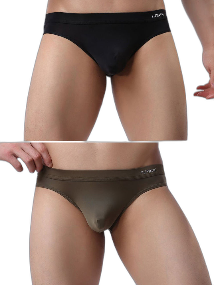 2 Pack Men's Ultra-Thin Ice Silk Briefs