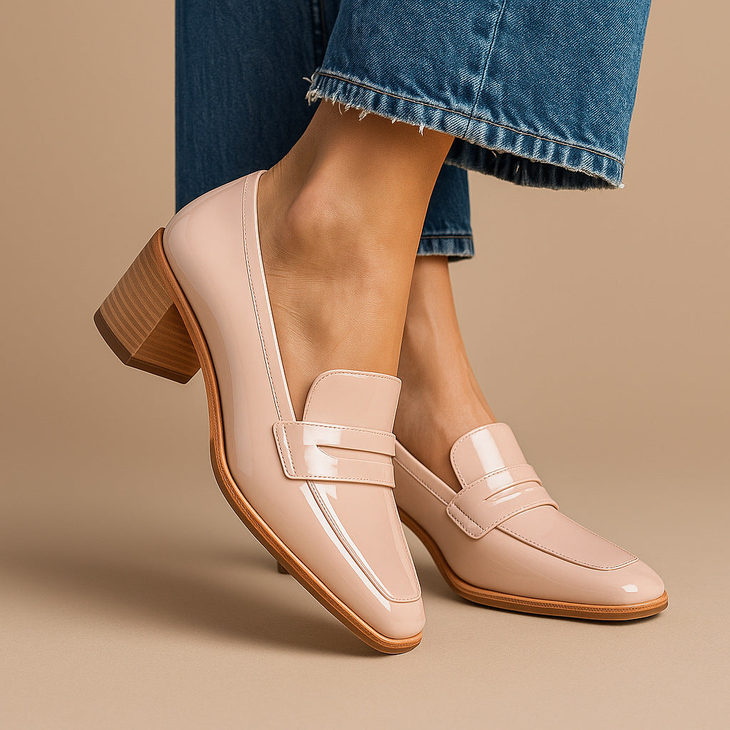 Fashion Square Toe Slip-on Paint Oversized Shoes Women