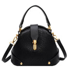 Women's Autumn And Winter Korean Retro Handbag Shoulder Lychee Pattern Small Round Bag