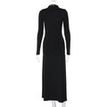 Long Sleeve High Neck Backless Dress