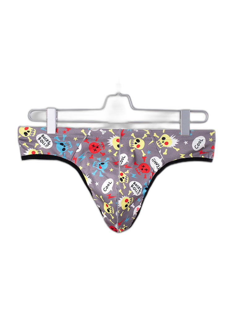 3 Pack Men's Skull Print Thong - Edgy & Sexy