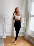 High-Waist Tummy Control Leggings - Butt Lifting Skinny Jeans for Women | Double-Breasted Button Closure