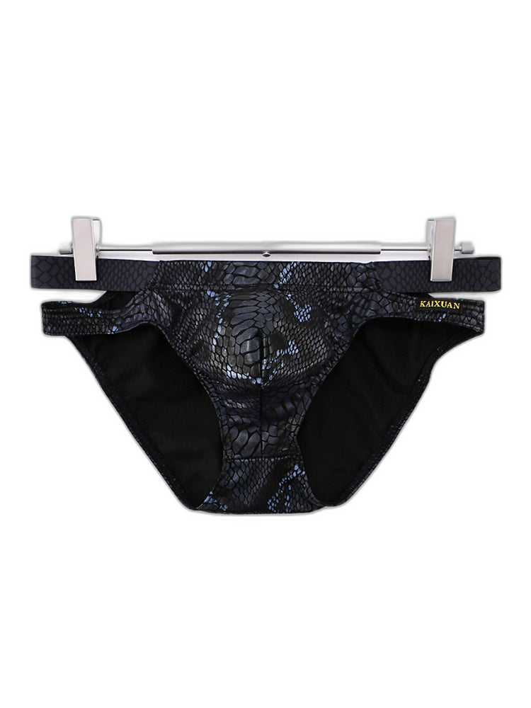 2-pack Men's Snake Print Hollow Briefs
