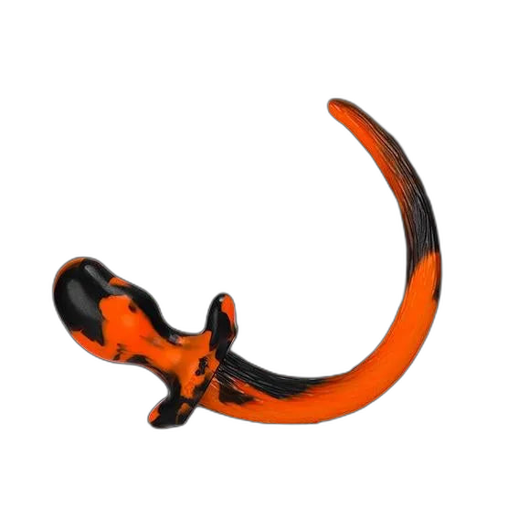BULLDOG Puppy Tail Butt Plug | Orange & Black Swirl